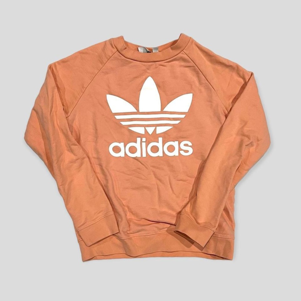 ADIDAS PEACH TREFOIL LOGO CREWNECK SWEATSHIRT SZ S
